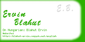 ervin blahut business card